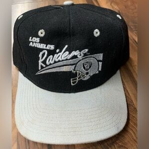 Los Angeles Raiders Black Silver Snapback Hat Cap Annco NFL Vintage 1990’s